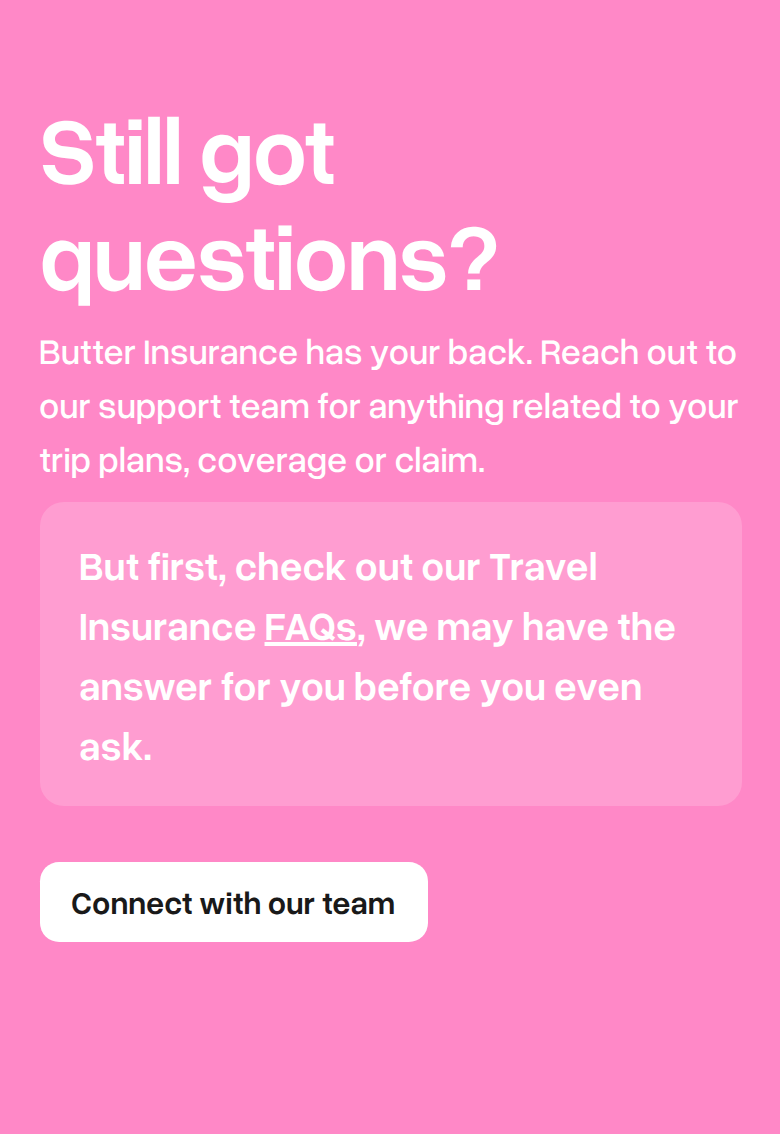 Still Got Questions section from Butter Insurance, on a phone