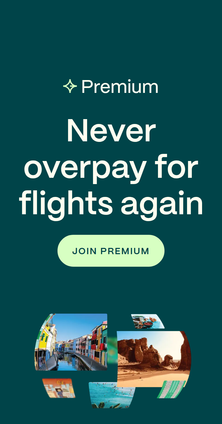 Never Overpay for Flights Again section from Going, on a phone