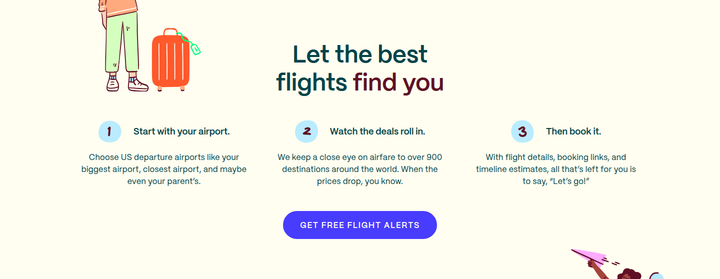 Let the Best Flights Find You section from Going