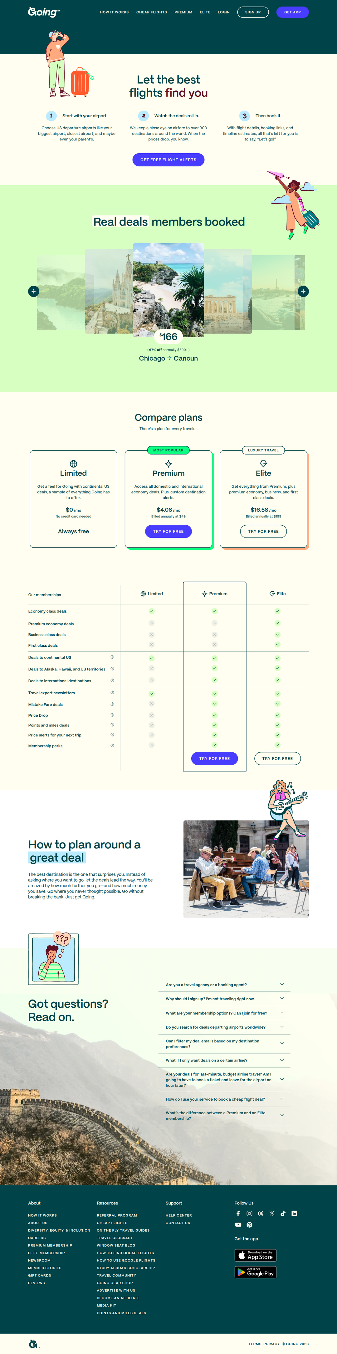How It Works page of Going