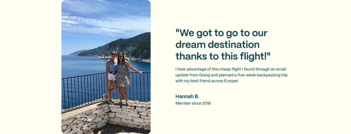 We Got to Go to Our Dream Destination section from Going