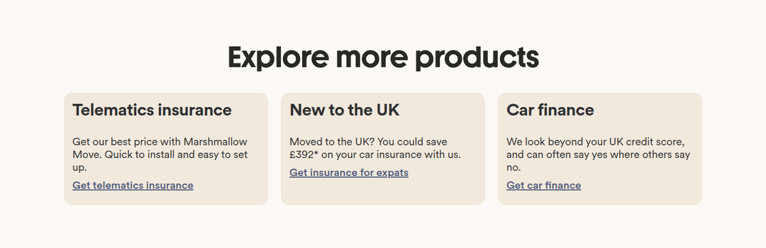Explore More Products section from Marshmallow