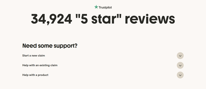 5 Star Reviews and Support section from Marshmallow
