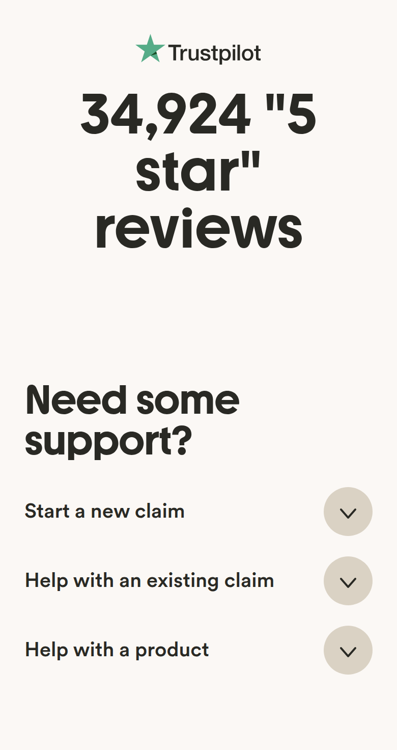 5 Star Reviews and Support section from Marshmallow, on a phone