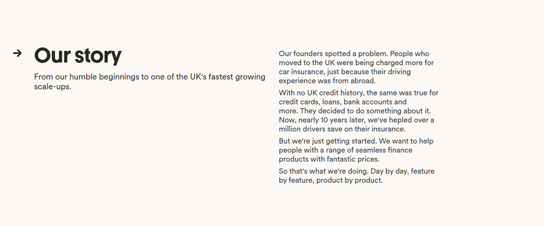 Our Story section from Marshmallow