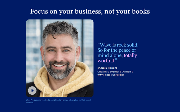 Focus on Your Business, Not Your Books section from Wave