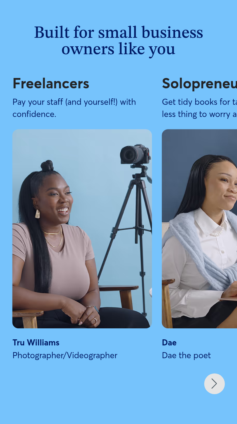 Built for Small Business Owners Like You section from Wave, on a phone