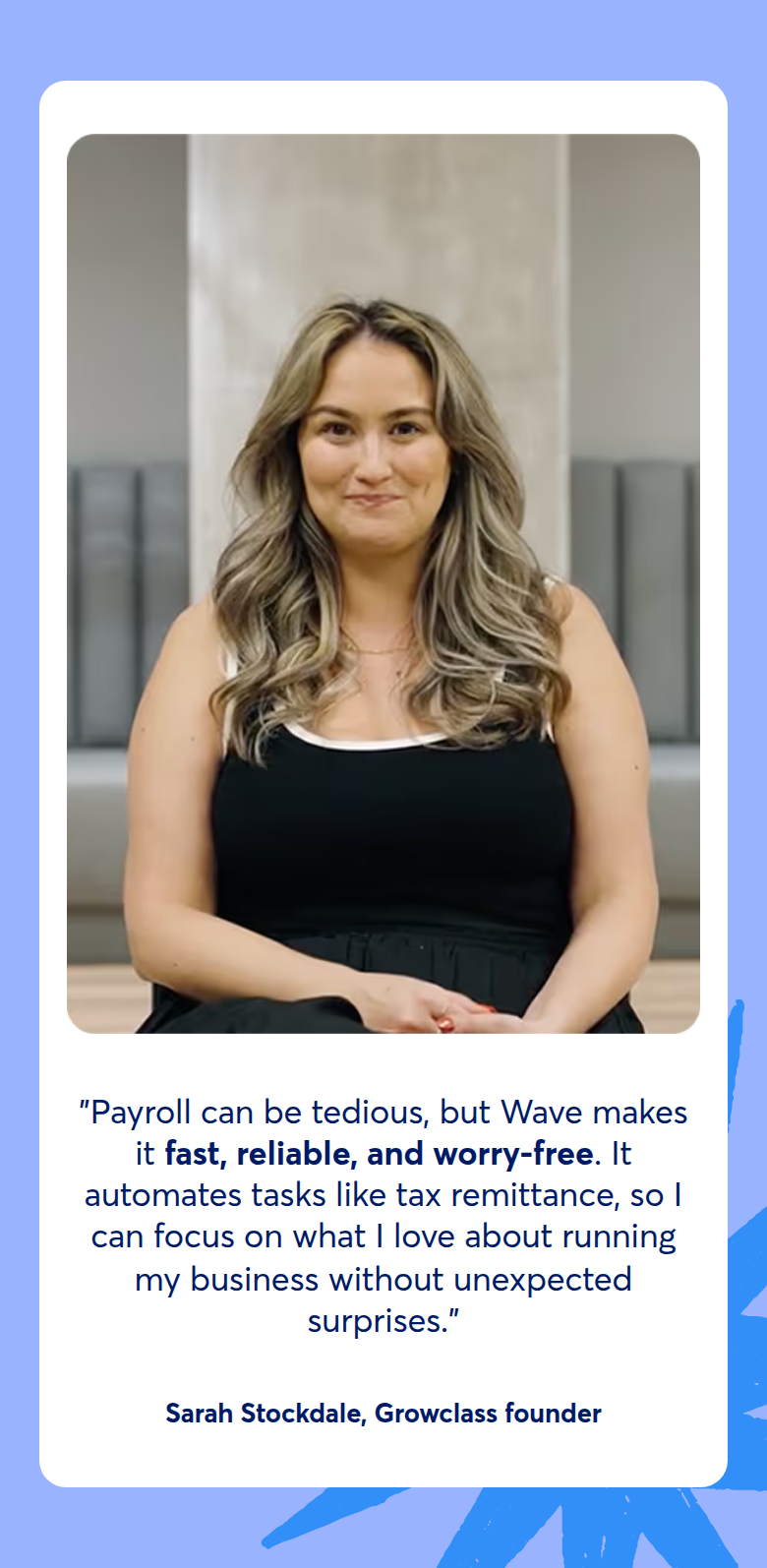 Customer Quote section from Wave, on a phone