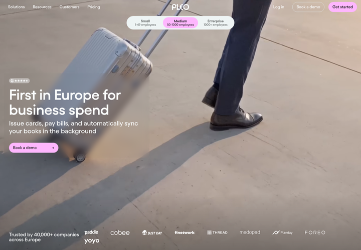 First in Europe for Business Spend section from Pleo