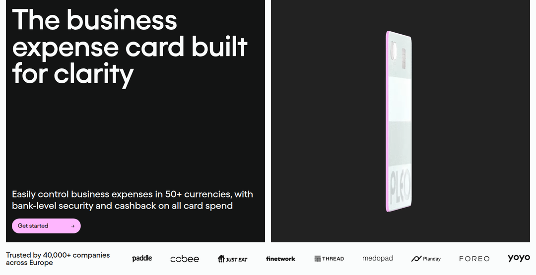 The Business Expense Card Built for Clarity section from Pleo