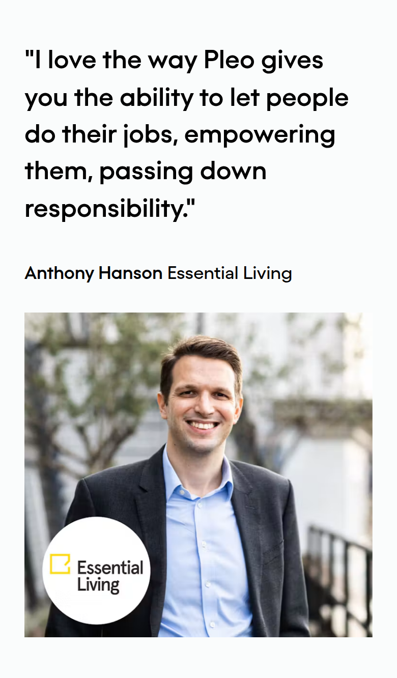 Essential Living Customer Quote section from Pleo, on a phone