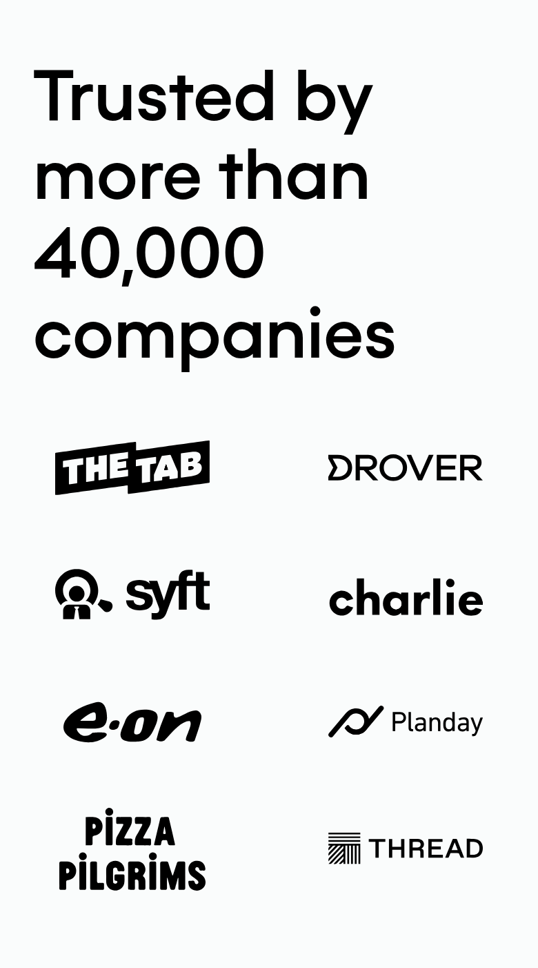 Trusted by More Than 40,000 Companies section from Pleo, on a phone