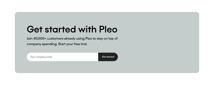 Get Started with Pleo section from Pleo